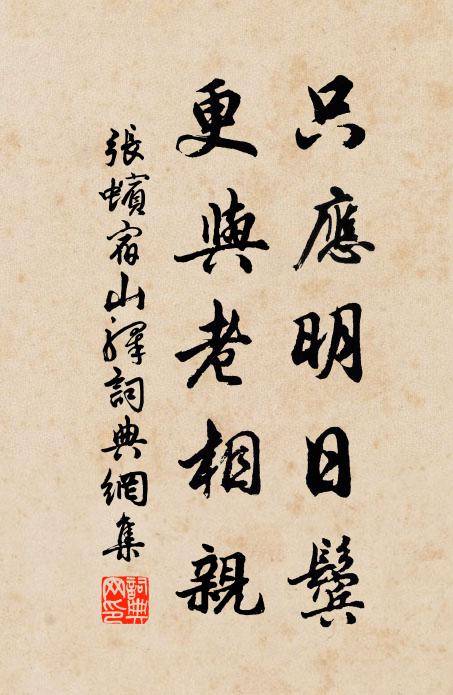 张蠙只应明日鬓，更与老相亲书法作品欣赏