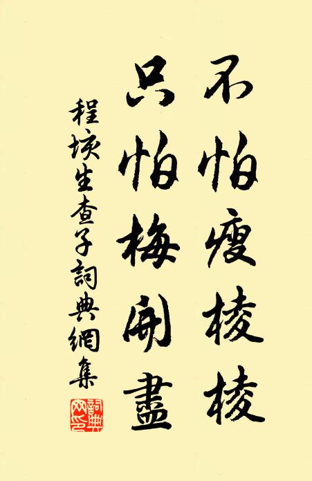 程垓不怕瘦棱棱，只怕梅开尽书法作品欣赏