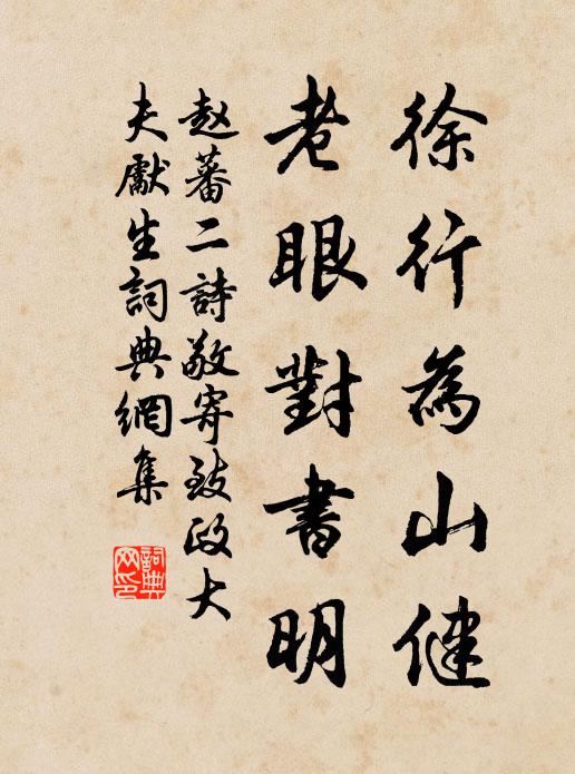赵蕃徐行为山健，老眼对书明书法作品欣赏
