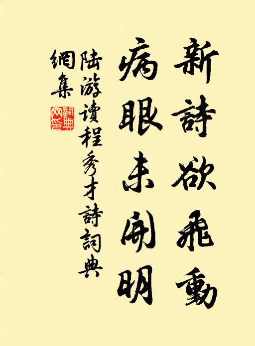 陆游新诗欲飞动，病眼未开明书法作品欣赏