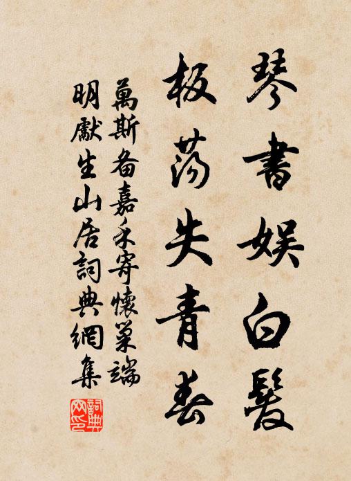 万斯备琴书娱白发，板荡失青春书法作品欣赏