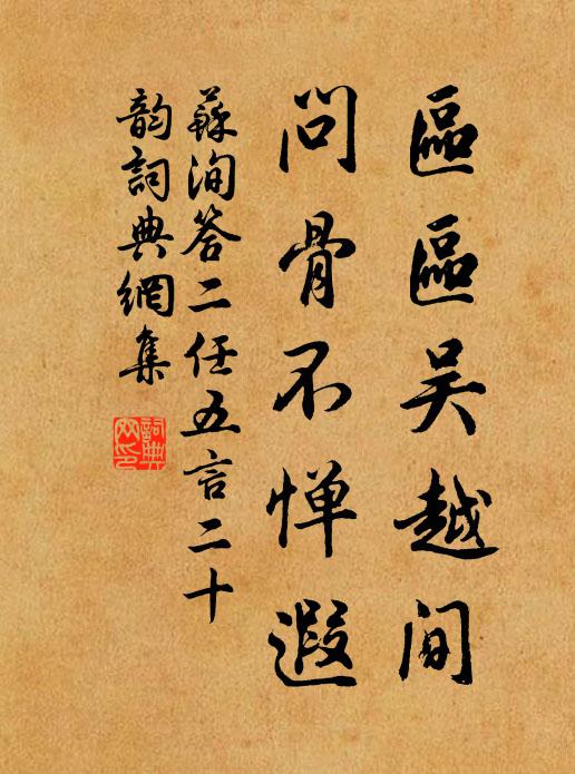 苏洵区区吴越间，问骨不惮遐书法作品欣赏