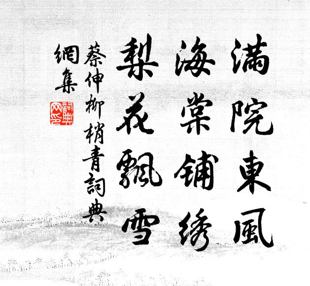 蔡伸满院东风，海棠铺绣，梨花飘雪书法作品欣赏