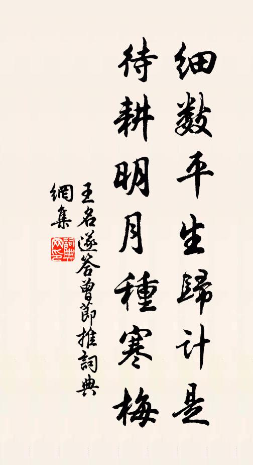 王名遂细数平生归计是，待耕明月种寒梅书法作品欣赏