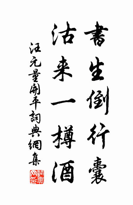 汪元量书生倒行囊，沽来一樽酒书法作品欣赏