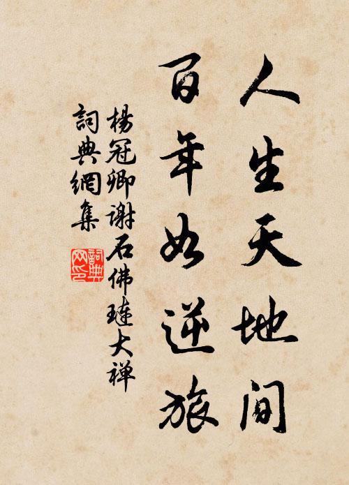 杨冠卿人生天地间，百年如逆旅书法作品欣赏