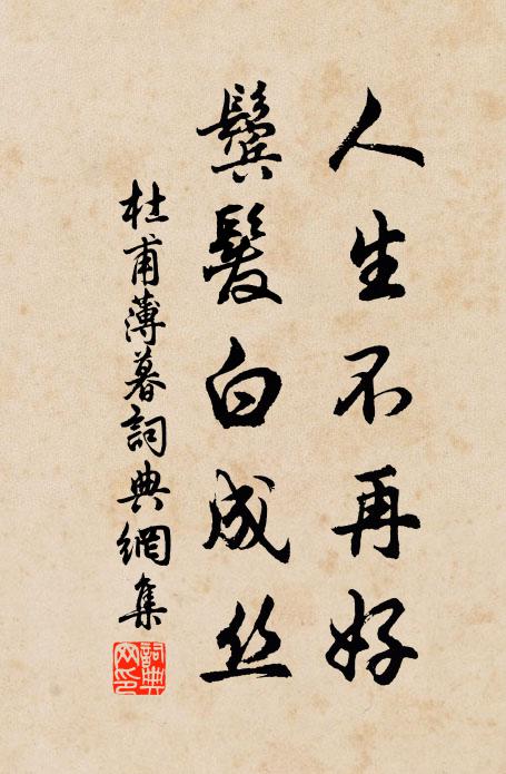 杜甫人生不再好，鬓发白成丝书法作品欣赏