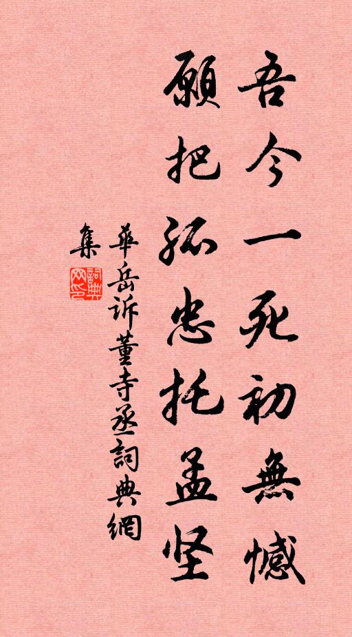华岳吾今一死初无憾，愿把孤忠托孟坚书法作品欣赏