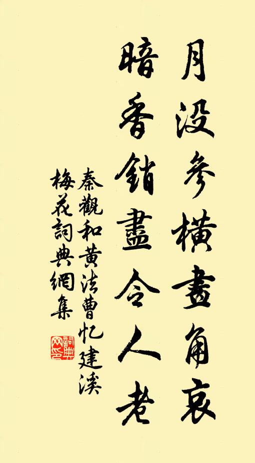 秦观月没参横画角哀，暗香销尽令人老书法作品欣赏