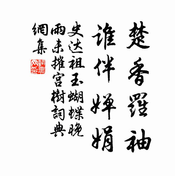 史达祖楚香罗袖，谁伴婵娟书法作品欣赏