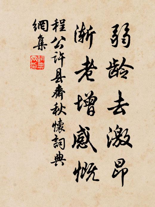 程公许弱龄去激昂，渐老增感慨书法作品欣赏