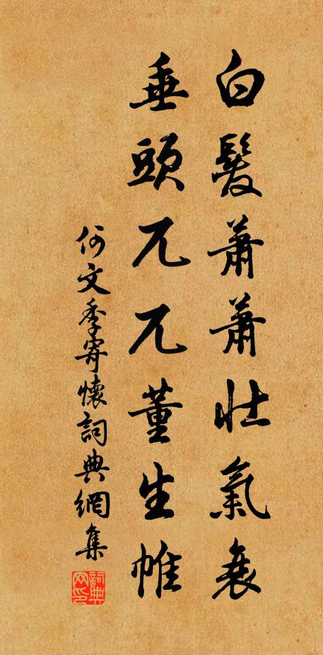 何文季白发萧萧壮气衰，垂头兀兀董生帷书法作品欣赏