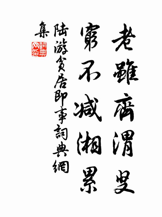 陆游老虽齐渭叟，穷不减湘累书法作品欣赏