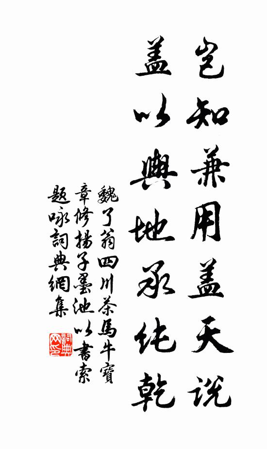 魏了翁岂知兼用盖天说，盖以舆地承纯乾书法作品欣赏