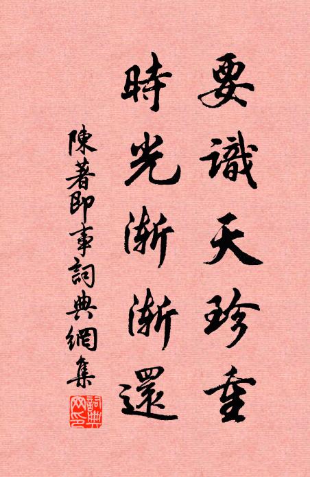 陈著要识天珍重，时光渐渐还书法作品欣赏