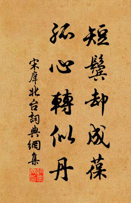 宋庠短鬓却成葆，孤心转似丹书法作品欣赏