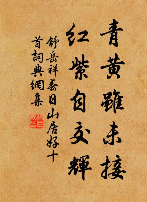 舒岳祥青黄虽未接，红紫自交辉书法作品欣赏