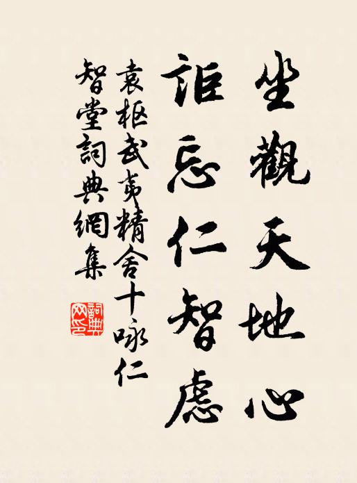 袁枢坐观天地心，讵忘仁智虑书法作品欣赏