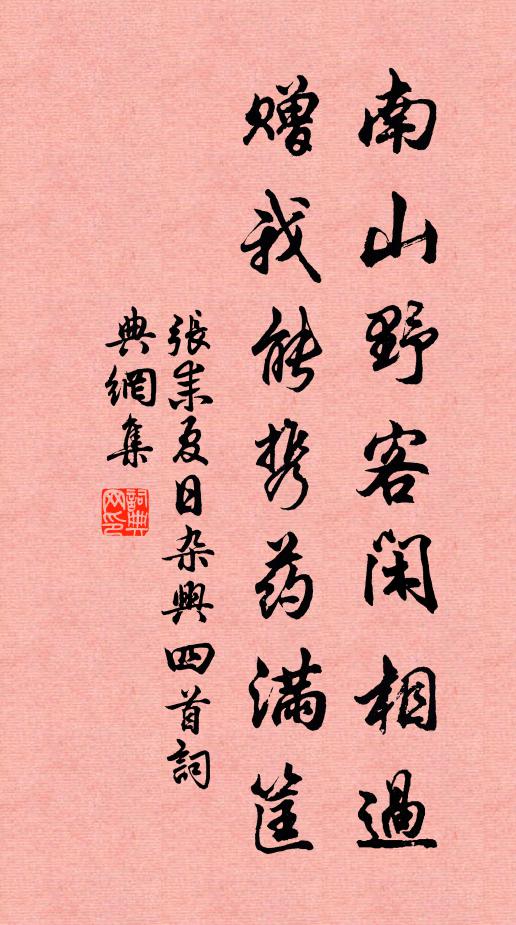 张耒南山野客闲相过，赠我能携药满筐书法作品欣赏