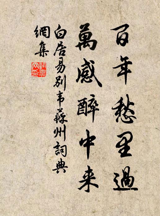 白居易百年愁里过，万感醉中来书法作品欣赏