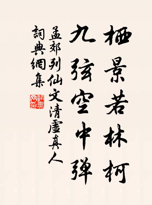 孟郊栖景若林柯，九弦空中弹书法作品欣赏