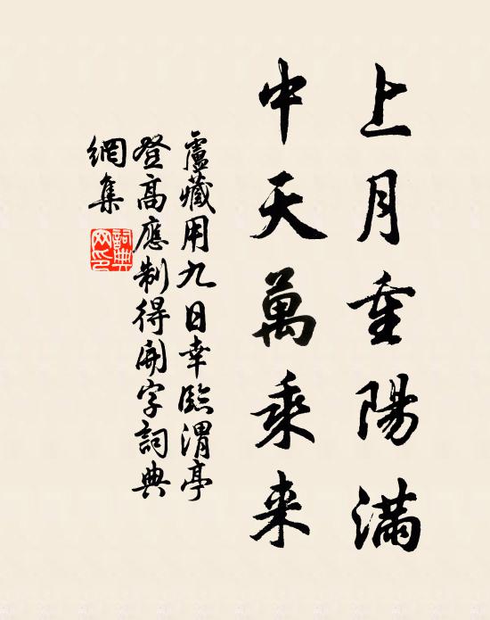 卢藏用上月重阳满，中天万乘来书法作品欣赏