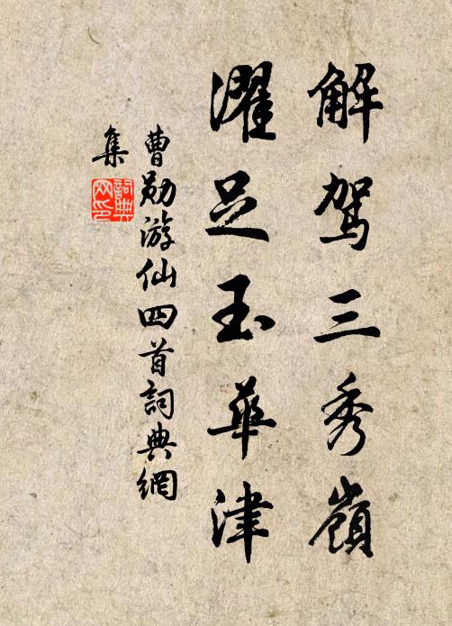 曹勋解驾三秀岭，濯足玉华津书法作品欣赏