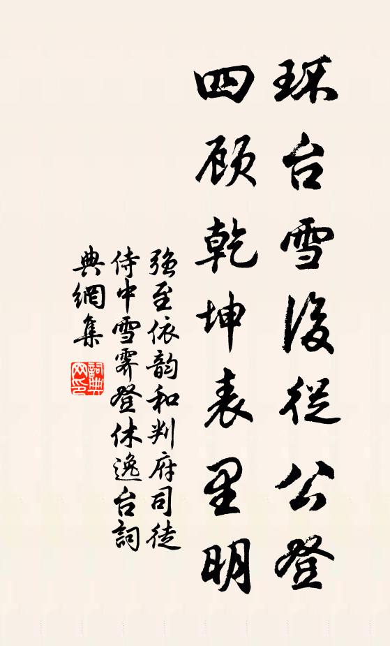 强至环台雪后从公登，四顾乾坤表里明书法作品欣赏
