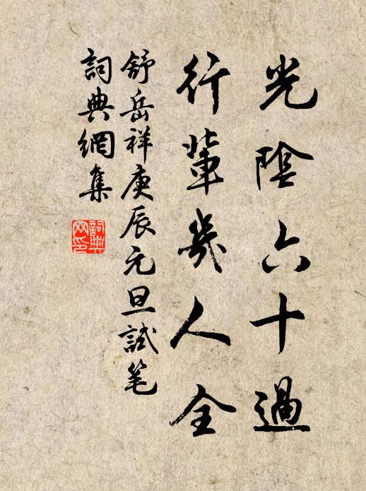 舒岳祥光阴六十过，行辈几人全书法作品欣赏