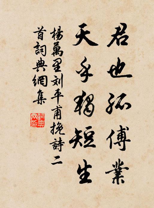 杨万里君也孤傅业，天乎独短生书法作品欣赏