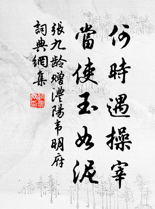 张九龄何时遇操宰，当使玉如泥书法作品欣赏