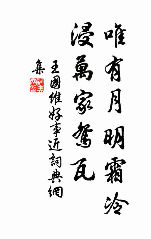 王国维唯有月明霜冷，浸万家鸳瓦书法作品欣赏