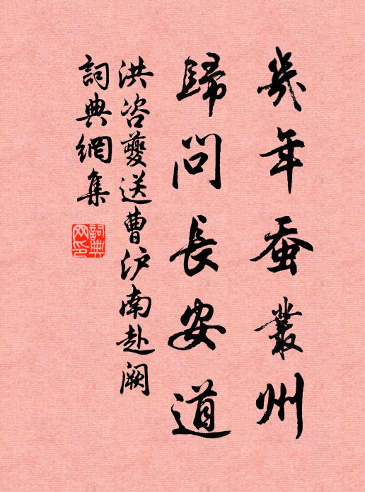 洪咨夔几年蚕丛州，归问长安道书法作品欣赏