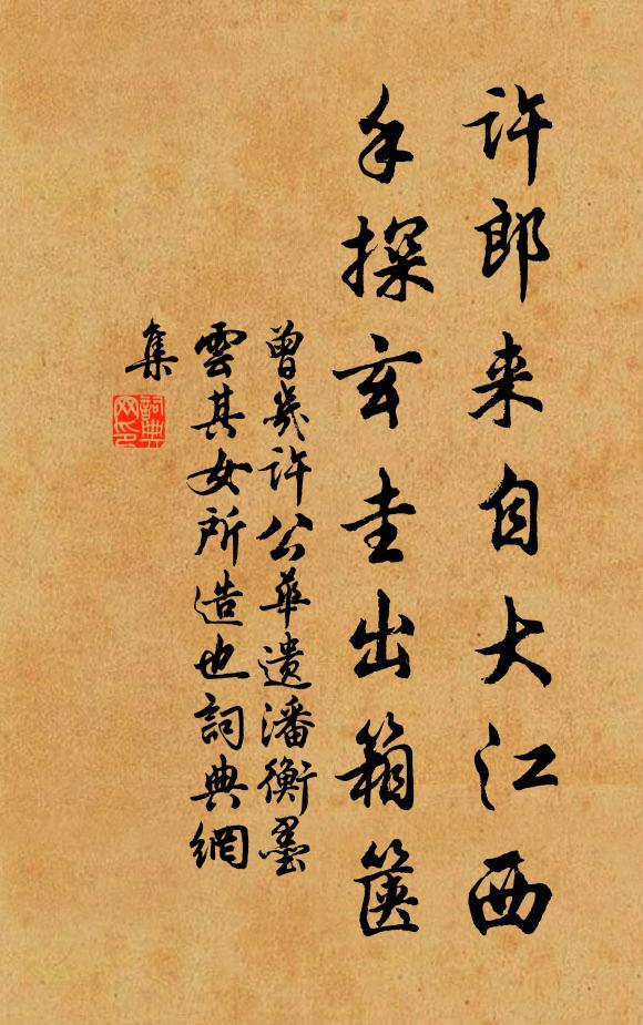 曾几许郎来自大江西，手探玄圭出箱箧书法作品欣赏