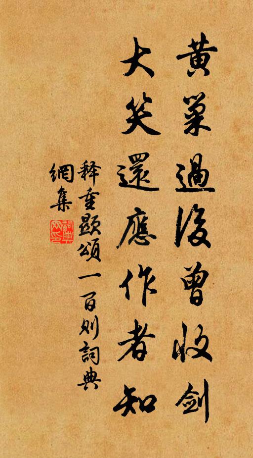 释重顯黄巢过后曾收剑，大笑还应作者知书法作品欣赏