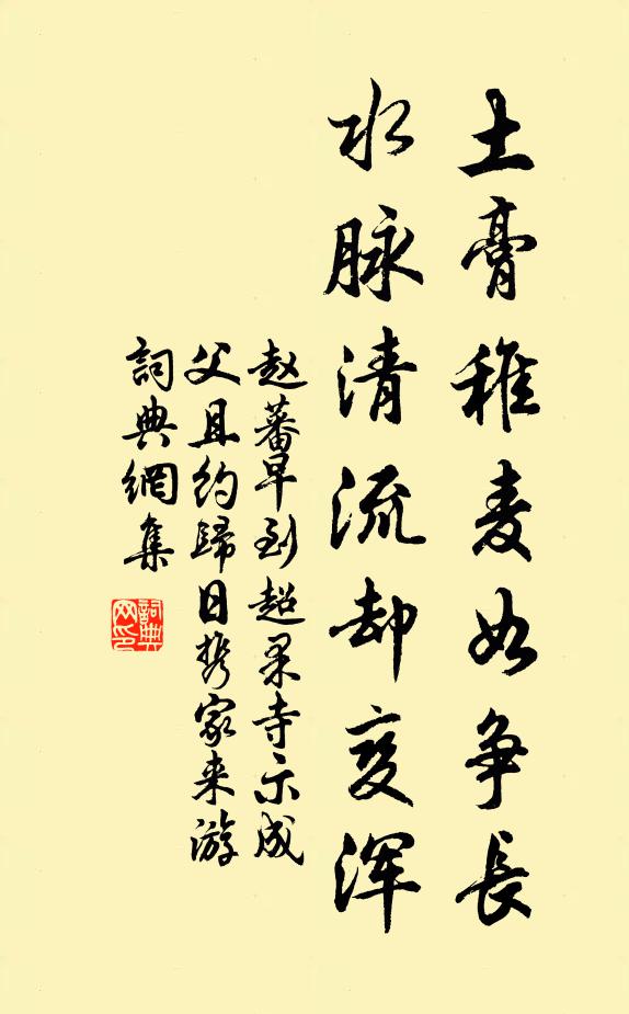 赵蕃土膏稚麦如争长，水脉清流却变浑书法作品欣赏