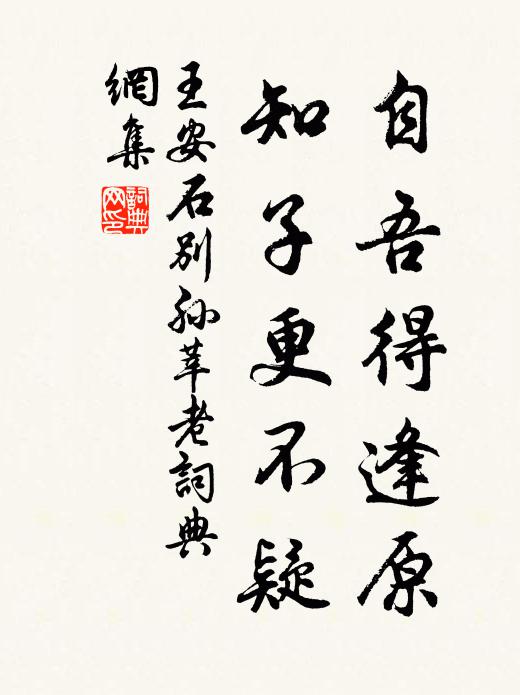 王安石自吾得逢原，知子更不疑书法作品欣赏