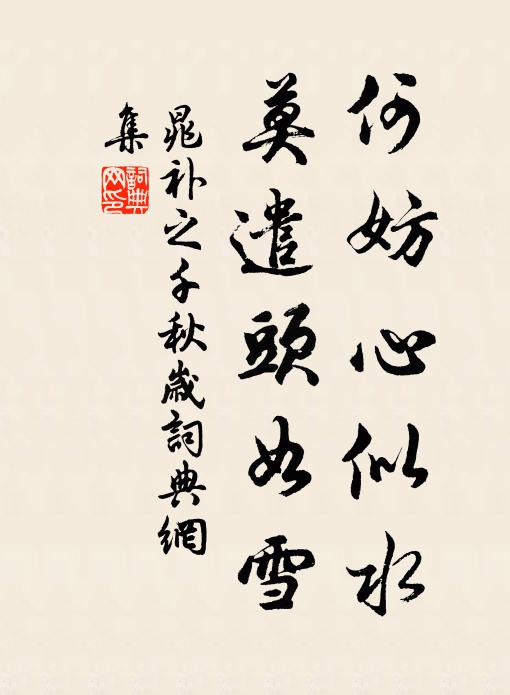 晁补之何妨心似水，莫遣头如雪书法作品欣赏