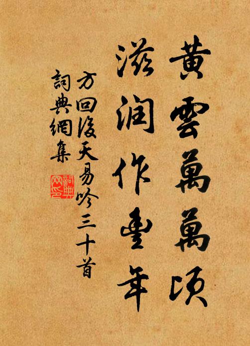 方回黄云万万顷，滋润作丰年书法作品欣赏