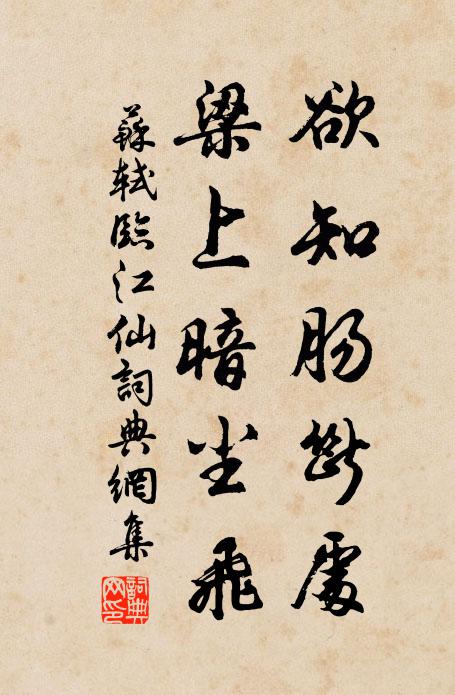 苏轼欲知肠断处，梁上暗尘飞书法作品欣赏