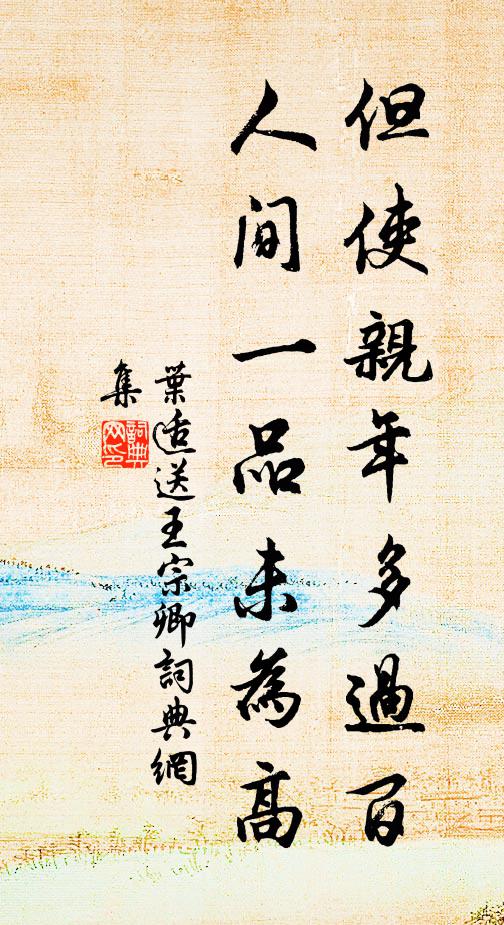叶适但使亲年多过百，人间一品未为高书法作品欣赏