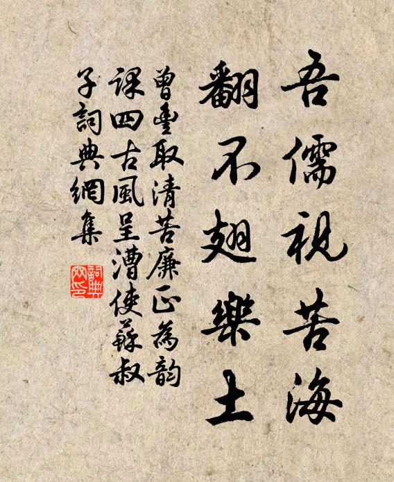曾丰吾儒视苦海，翻不翅乐土书法作品欣赏
