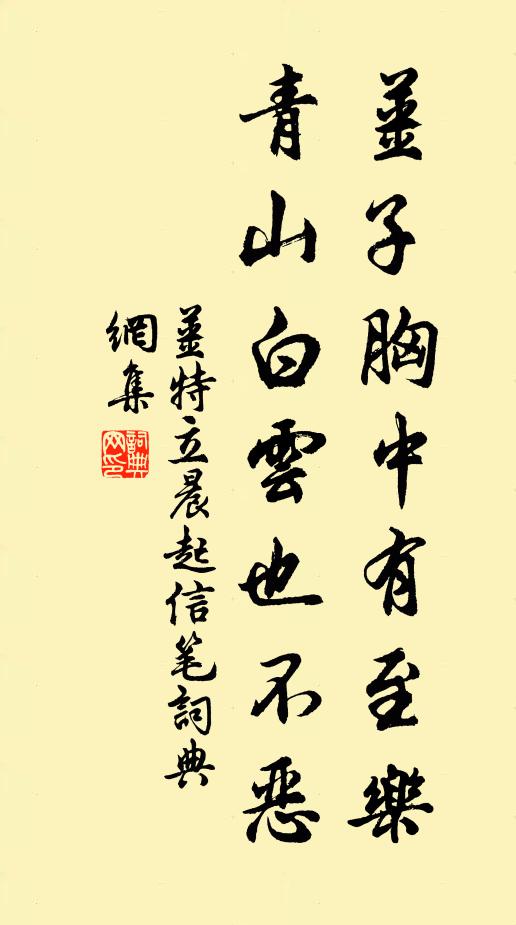 姜特立姜子胸中有至乐，青山白云也不恶书法作品欣赏