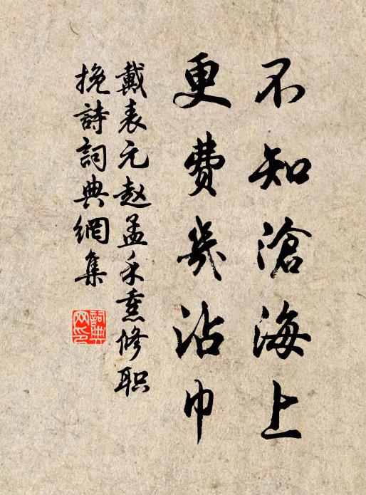 戴表元不知沧海上，更费几沾巾书法作品欣赏