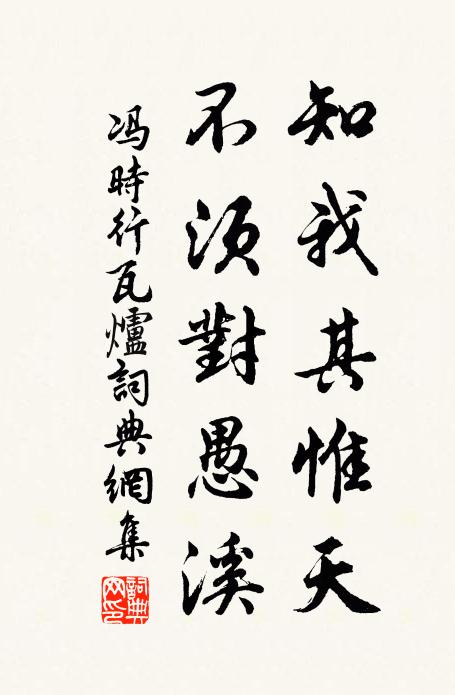冯时行知我其惟天，不须对愚溪书法作品欣赏