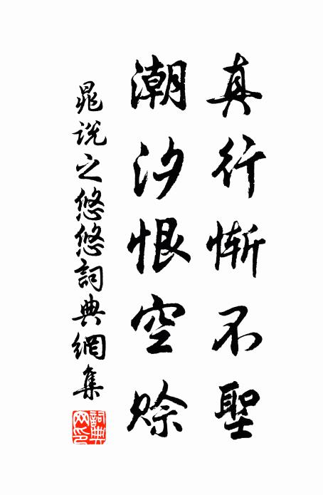 晁说之真行惭不圣，潮汐恨空赊书法作品欣赏