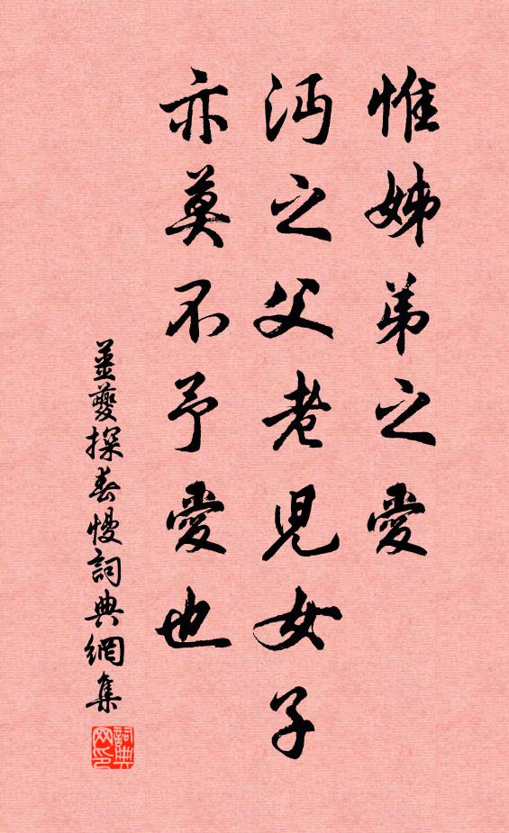 姜夔惟姊弟之爱，沔之父老儿女子，亦莫不予爱也书法作品欣赏