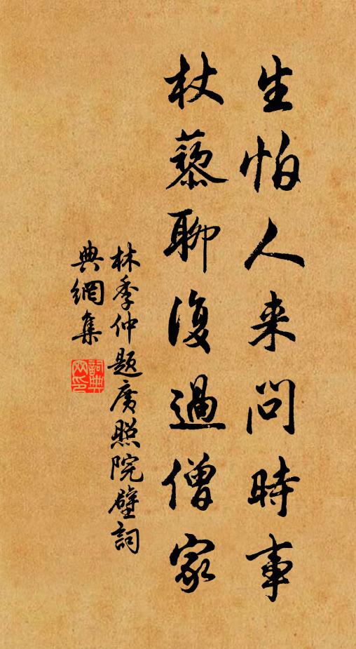 林季仲生怕人来问时事，杖藜聊复过僧家书法作品欣赏