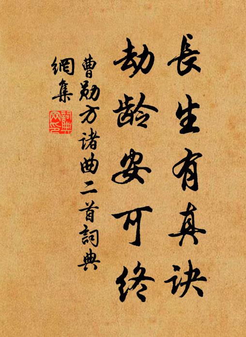 曹勋长生有真诀，劫龄安可终书法作品欣赏
