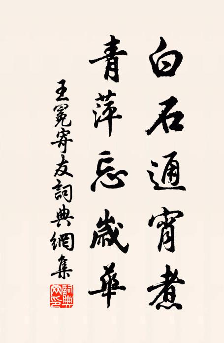 王冕白石通宵煮，青萍忘岁华书法作品欣赏